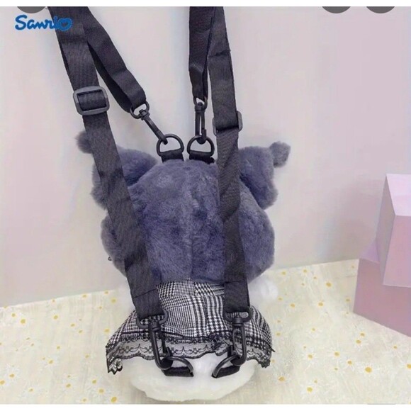 Dark Lolita goth  kuromi Plush backpack kawaii  sanrio plushie gift - Picture 4 of 4
